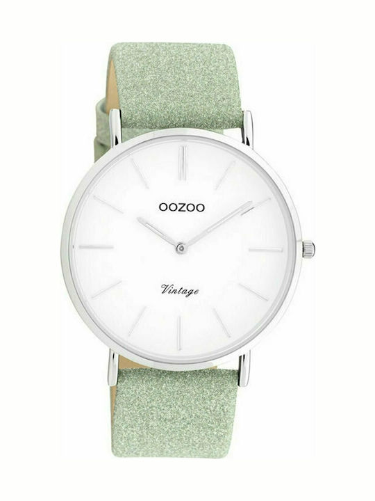 Oozoo Timepieces Vintage Damen Uhr mit Grün Lederarmband