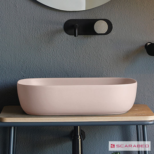 Scarabeo Glam Επικαθήμενος Νιπτήρας Πορσελάνης 56x39x14cm Antique Pink Scarabeo Glam Επικαθήμενος Νιπτήρας Πορσελάνης 56x39x14cm Antique Pink