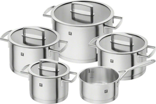 Zwilling J.A. Henckels Vitality Σετ Κατσαρόλες από Ανοξείδωτο Ατσάλι Ασημί 5τμχ
