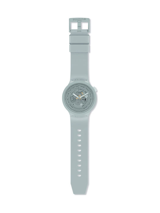 Swatch C-Grey Ρολόι Μπαταρίας με Καουτσούκ Λουράκι σε Γκρι χρώμα