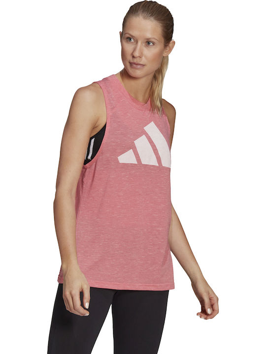 Adidas Winners Damen Sportlich Bluse Ärmellos Rosa