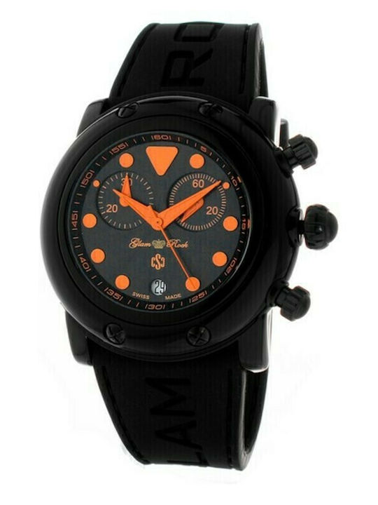 Glam Rock Women's Watch with Black Rubber Strap