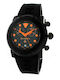 Glam Rock Women's Watch with Black Rubber Strap