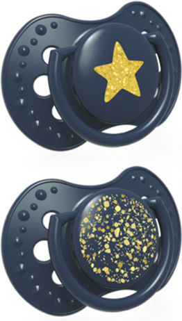 Lovi Baby Stardust Orthodontic Pacifiers Silicone Stardust Blue for 0-3 months 2pcs