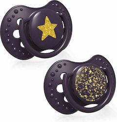 Lovi Baby Stardust Orthodontische Schnuller Silikon Violett für 0-3 Monate 2Stück Lovi Baby Stardust Orthodontische Schnuller Silikon Violett für 0-3 Monate 2Stück