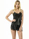 Miorre De vară Satin Babydoll Negru 18051