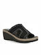 Parex Anatomic Women's Leather Platform Wedge Sandals Black