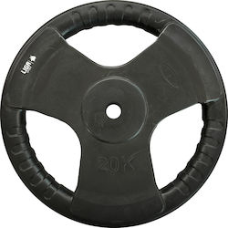 Liga Sport Scheibenset Gummierte 1 x 20kg Ø28mm mit Griffen