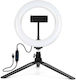 Puluz Ring Light LED Ring Vlogging 20cm 3200-6500K με Επιτραπέζιο Τρίποδο και Βάση για Κινητό