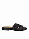 Tamaris Leather Women's Flat Sandals Anatomic in Black Color