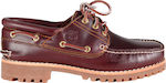 Timberland Δερμάτινα Ανδρικά Boat Shoes σε Μπορντό Χρώμα