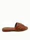 Komis & Komis 8579 Leather Women's Flat Sandals in Tabac Brown Color