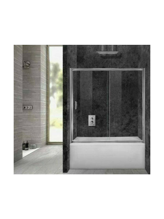 Aquarelle Bathtub 70 Shower Screen Bathtub with Sliding Door 120-125x145cm Clear Glass