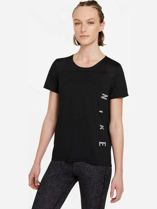 Nike Miler Γυναικείο Αθλητικό T-shirt Dri-Fit Μαύρο