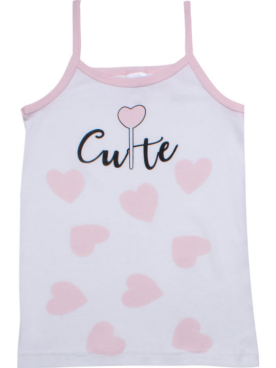 Minerva Cute Hearts Kids' Undershirt Tank Top White
