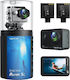 VanTop Moment 5C Action Kamera 4K Ultra HD Unterwasser (mit Gehäuse) mit WiFi Schwarz mit Bildschirm 2"