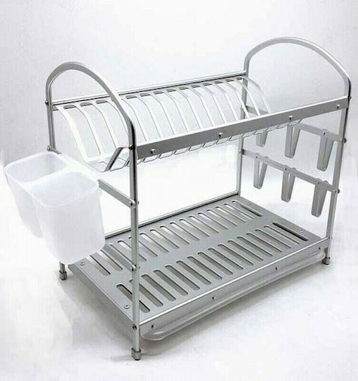 Homestyle Scurgător De Chiuvetă Din Aluminiu Argintiu 50x24x40cm