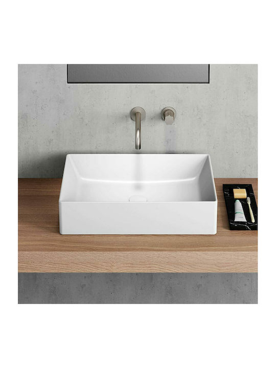 GSI Kube-X Επικαθήμενος Νιπτήρας Πορσελάνης 50x37x13cm Λευκός