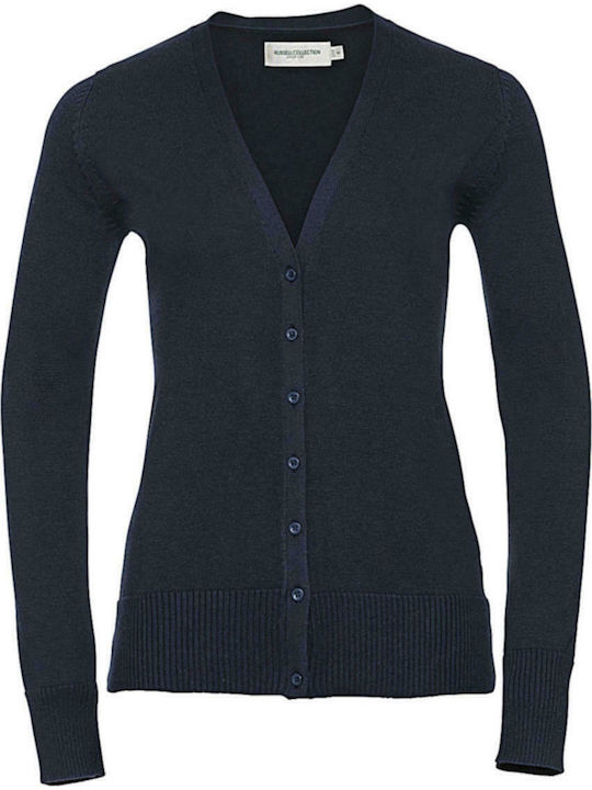 Russell Europe Women's Long Sleeve Promotional Cardigan Navy Blue R-715F-FN