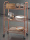 Metaltex Lugano Kitchen Trolley Metallic 3 Tiers Brown 41x23x63cm