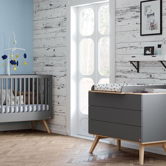 Vox Nature Seturi de mobilier pentru copii cu Pat, Comodă și Masă de schimbat Grafit/Oak