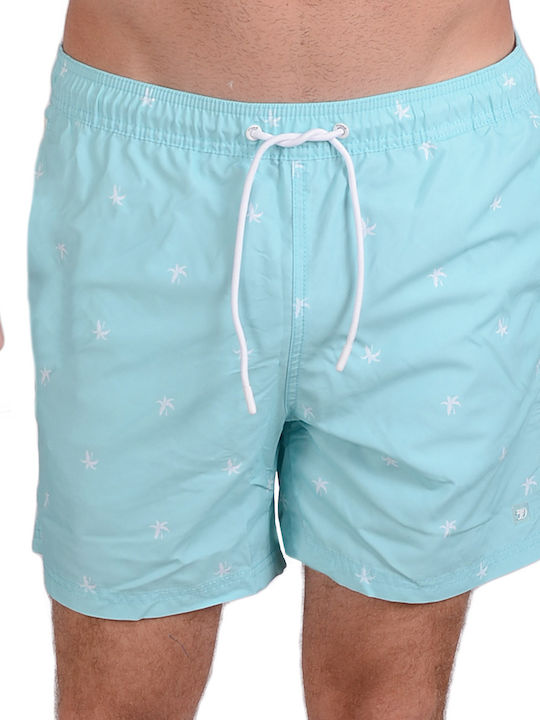 Tom Tailor Men's Swimwear Shorts Light Blue with Patterns