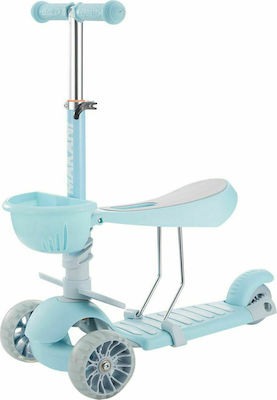 Kikka Boo Kids Scooter 3 in 1 BonBon Candy 3-Wheel with Seat for 3+ Years Blue