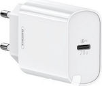 Remax Charger Without Cable with USB-C Port 20W Whites (RP-U70)