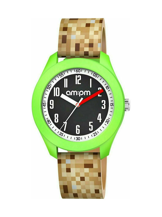 am:pm Kids Analog Watch with Rubber/Plastic Strap Brown