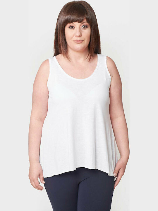 Damen Sport Bluse Ärmellos Weiß