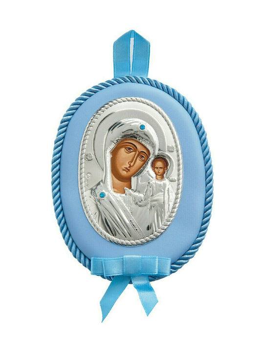 Prince Silvero Heilige Ikone Kinder Amulett mit der Jungfrau Maria Blue aus Silber MA-DM1106-LC