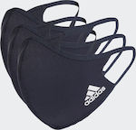 Adidas Μάσκα Προστασίας Υφασμάτινη Medium σε Μαύρο χρώμα HF7046 3τμχ