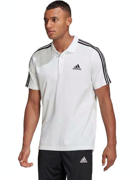 Adidas Ανδρική Μπλούζα Polo Κοντομάνικη Λευκή