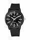 Q&Q Herrenuhr 42mm Batterie mit Schwarz Kautschukarmband