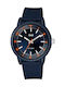 Q&Q Men's Watch 42mm Battery with Blue Rubber Strap
