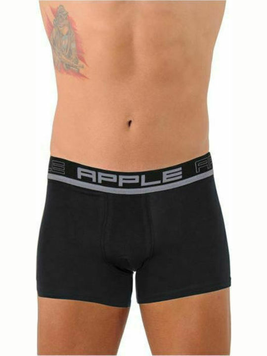 Apple Boxer Boxeri pentru bărbați Negru / Argintiu 1Pachet