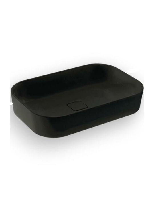 Bianco Ceramica Centro Vessel Sink Porcelain 60x40x12.5cm Black Matt