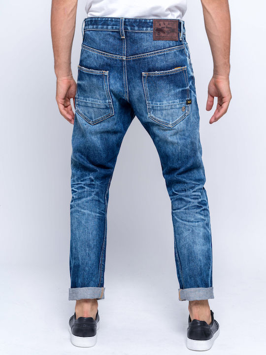Arion Men's Jeans Pants Cropped with Regular Tapered Application Blue