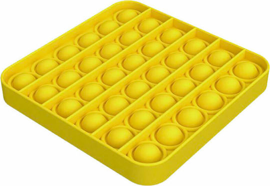 Gama Brands Τετράγωνο Pop it Fidget Σιλικόνης Κίτρινο