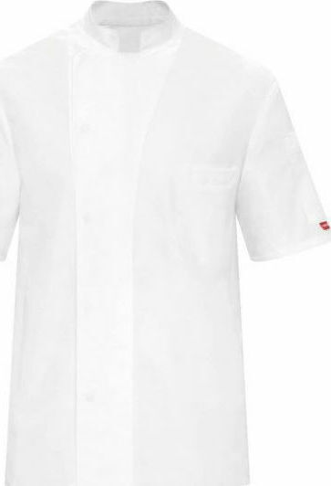 Toma Youniform Mantel Koch 100% Mikrofaser Unisex Weiß mit Kurzärmelig Alan