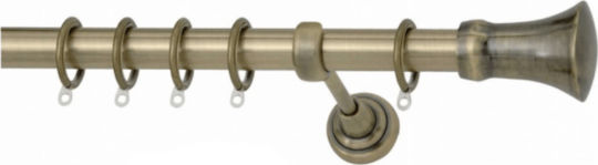Import Hellas Extendable Metallic Curtain Pole Single Φ25mm 140-250cm Oxide Matt