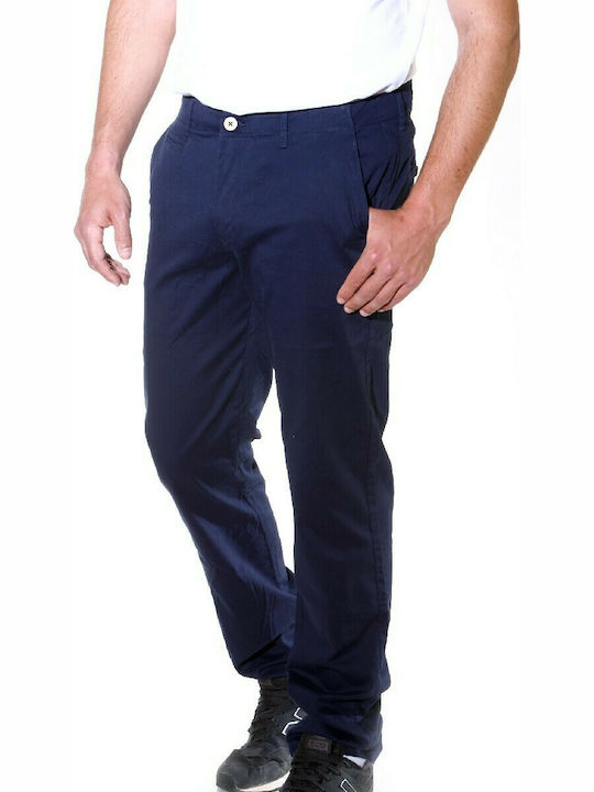 Double Men's Trousers Chino in Regular Fit Navy...