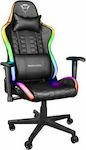 Trust GXT 716 Rizza RGB Καρέκλα Gaming Δερματίνης με Ρυθμιζόμενα Μπράτσα και RGB Φωτισμό Μαύρη