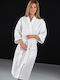 Guy Laroche Basic Collar Bathrobe White