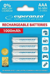 Esperanza AAA 1000mAh 1.2V 4τμχ