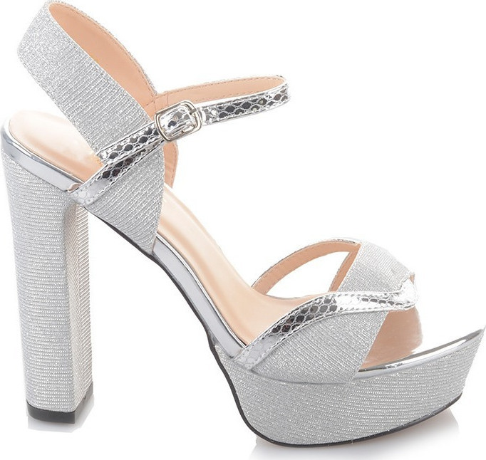 famous footwear silver heels