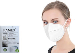 Famex Disposable Protective Mask FFP2 Particle Filtering Half NR White 10pcs