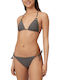 Bikini Set Triangle Top & Slip Bottom with Laces Black