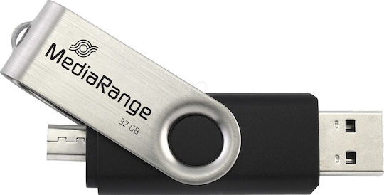 MediaRange 32GB USB 2.0 Stick Μαύρο