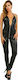 Soiemio Leatherette Full Body Jumpsuit Black